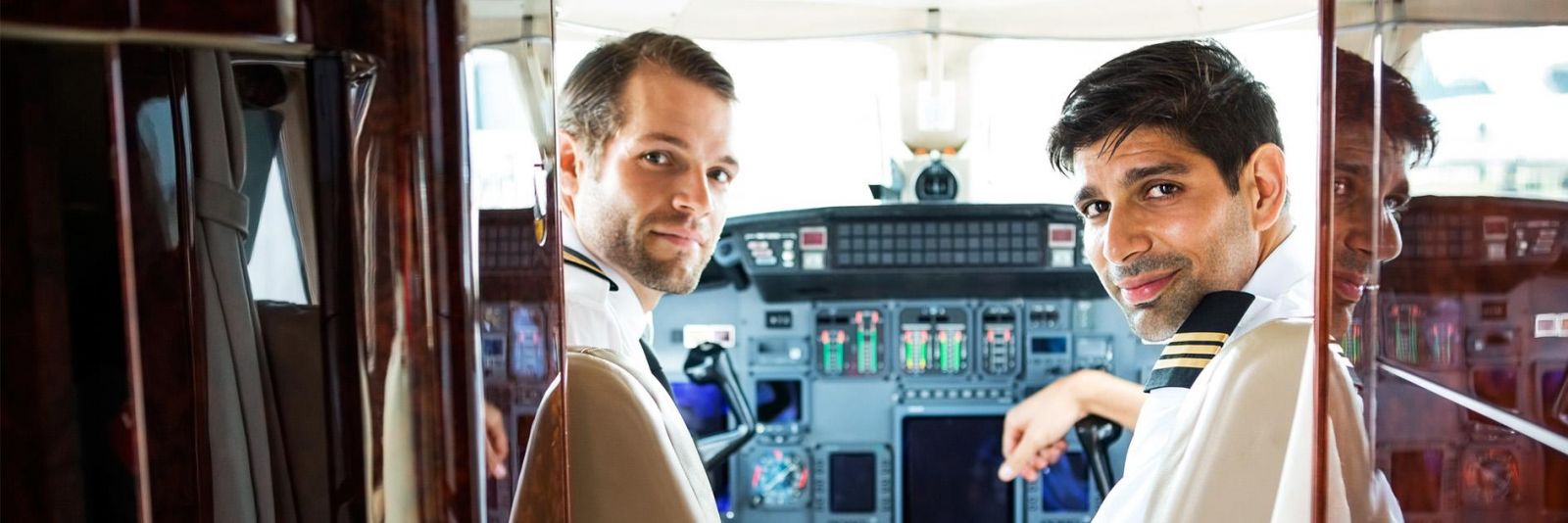 Two pilots in cockpit