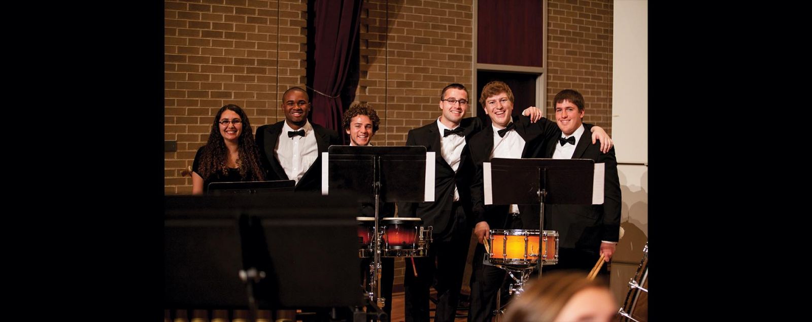 Percussionists smiling