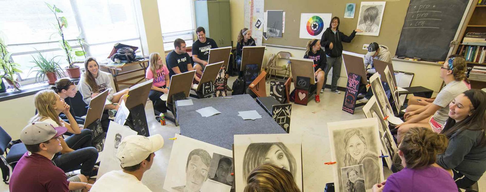 Drawing class at Morningside College