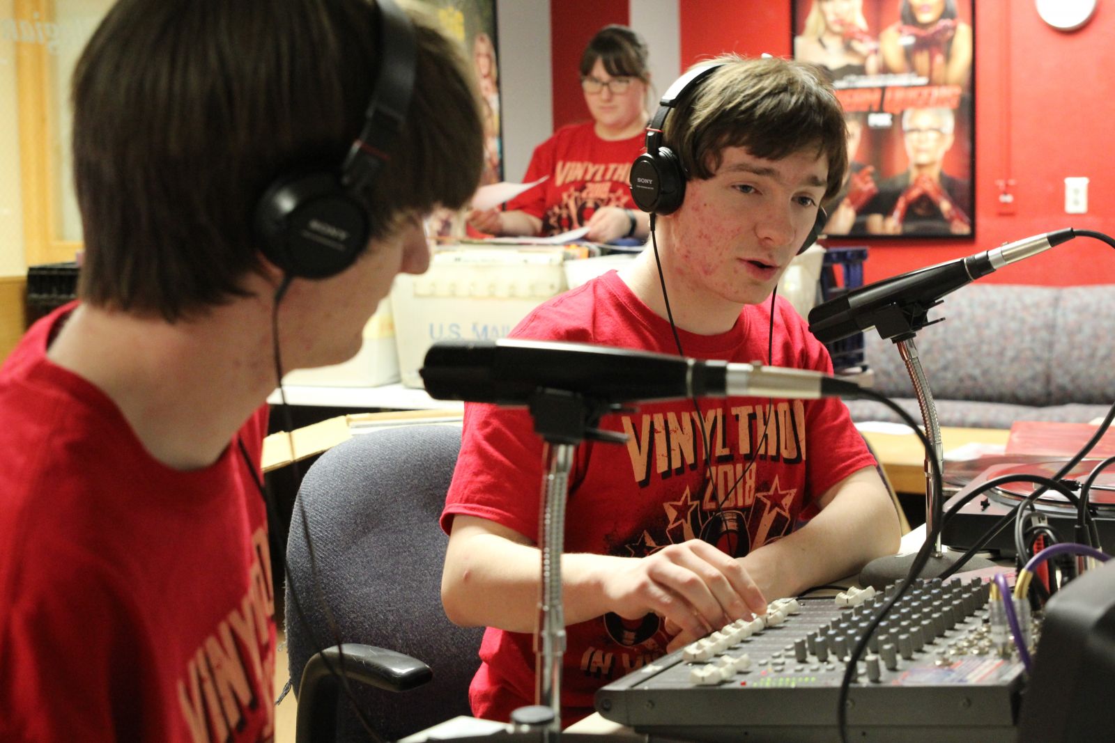 students on radio
