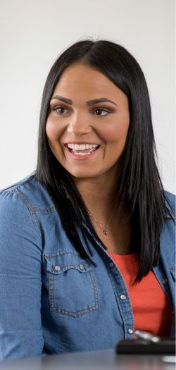 Female student smiling